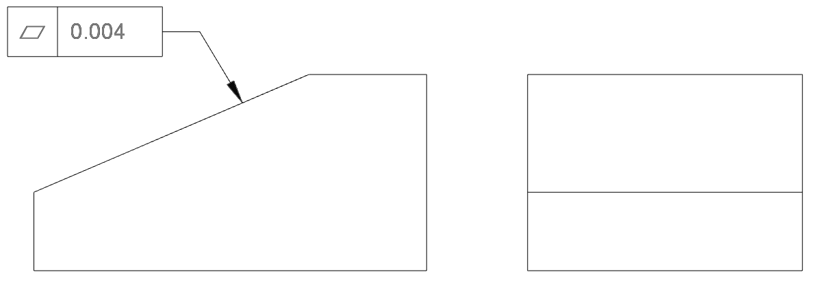 Drawing with GDnT flatness callout example